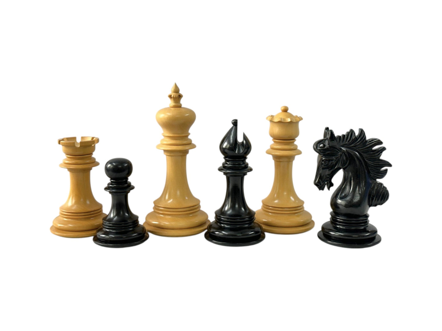 The Arabian Knight Series Artisan Luxury Staunton Chess Pieces- 4.2" King- Triple Weighted Ebony