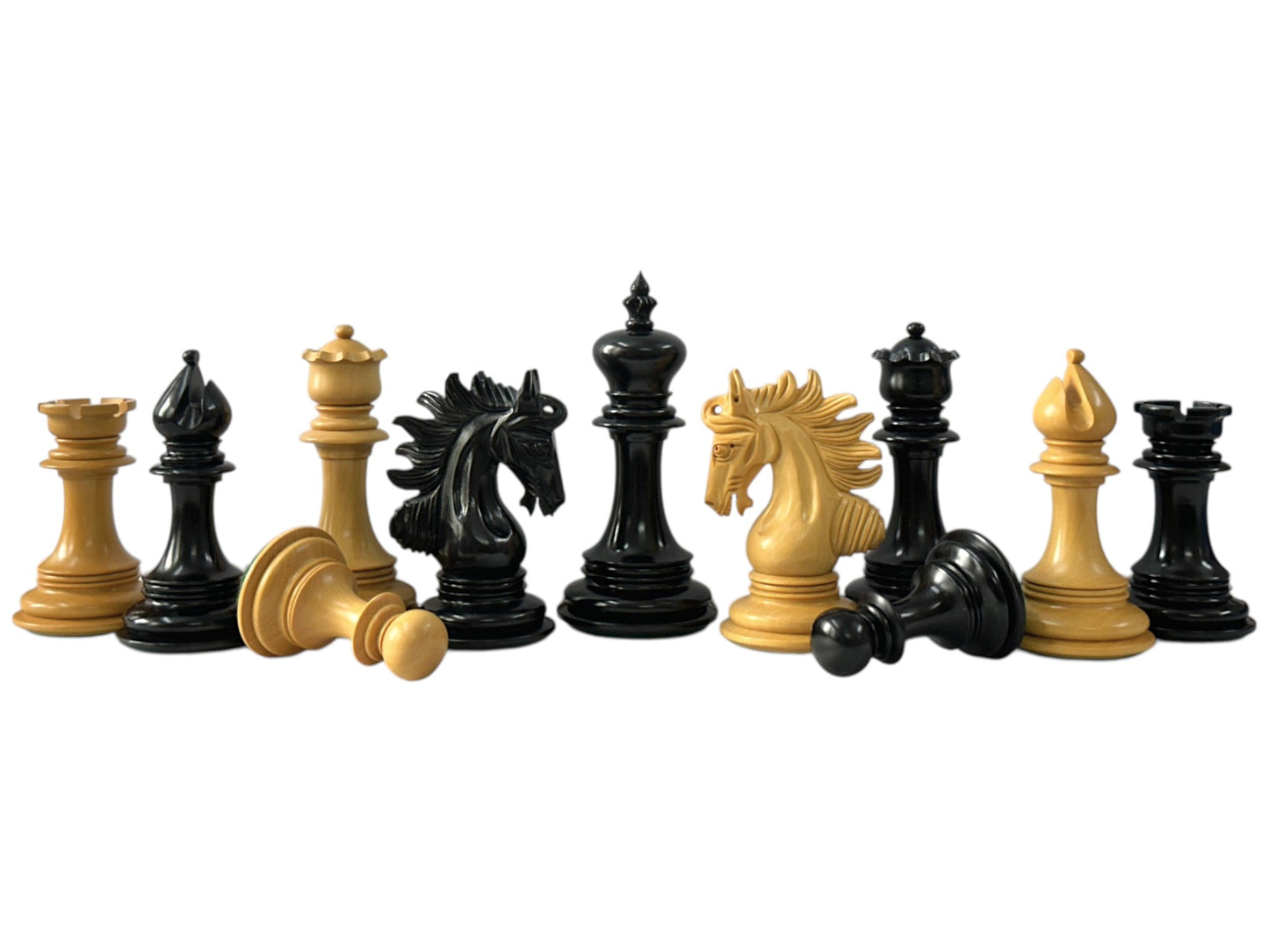 The Arabian Knight Series Artisan Luxury Staunton Chess Pieces- 4.2" King- Triple Weighted Ebony