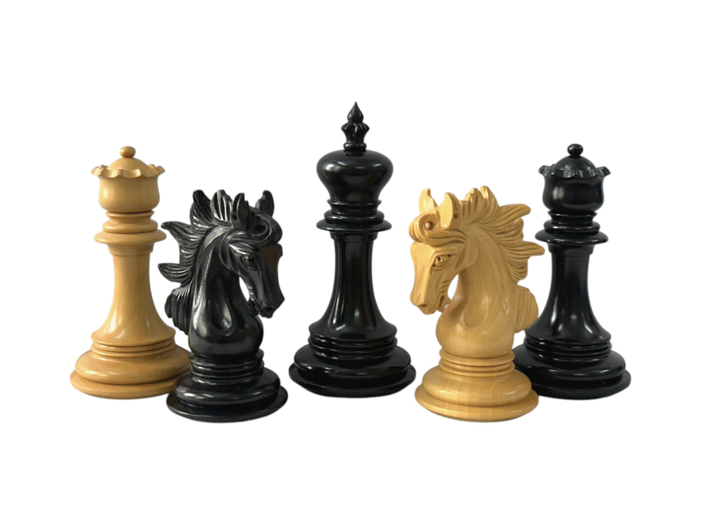 The Arabian Knight Series Artisan Luxury Staunton Chess Pieces- 4.2" King- Triple Weighted Ebony