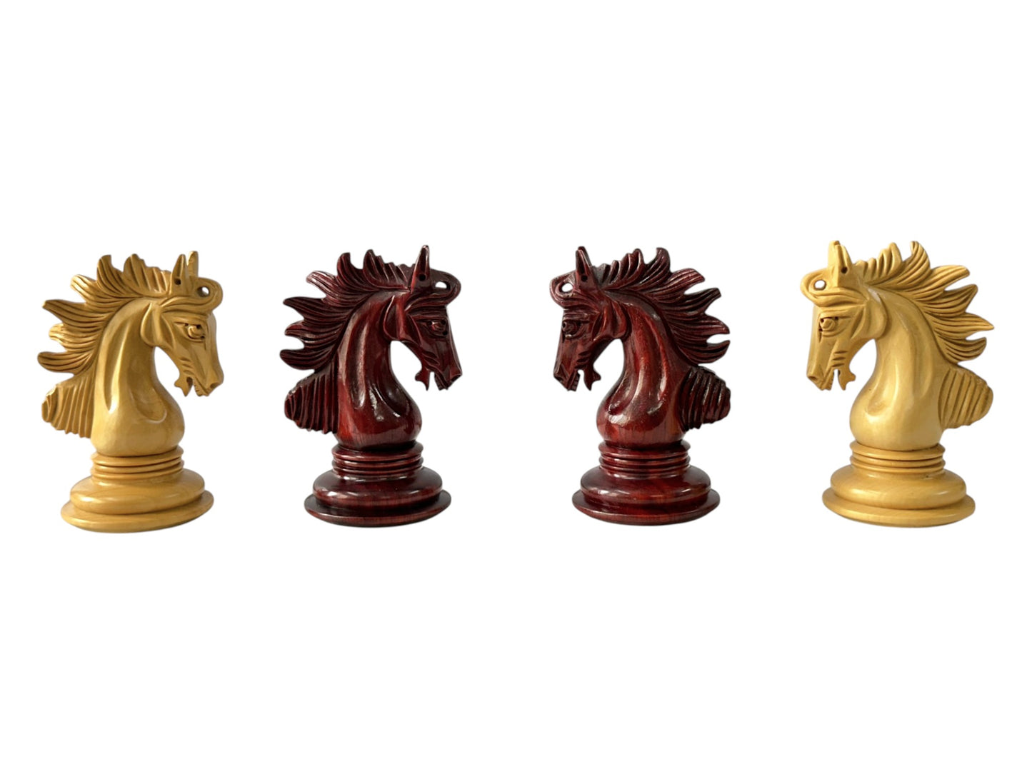 The Arabian Knight Series Artisan Luxury Staunton Chess Pieces- 4.2" King- Triple Weighted Bud Rosewood