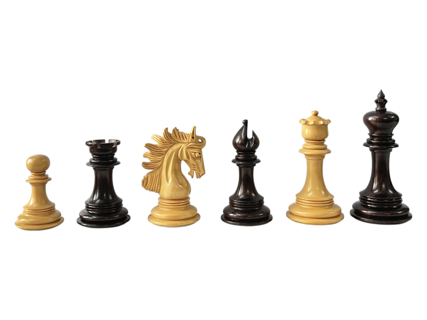 The Arabian Knight Series Artisan Luxury Staunton Chess Pieces- 4.2" King- Triple Weighted Rosewood