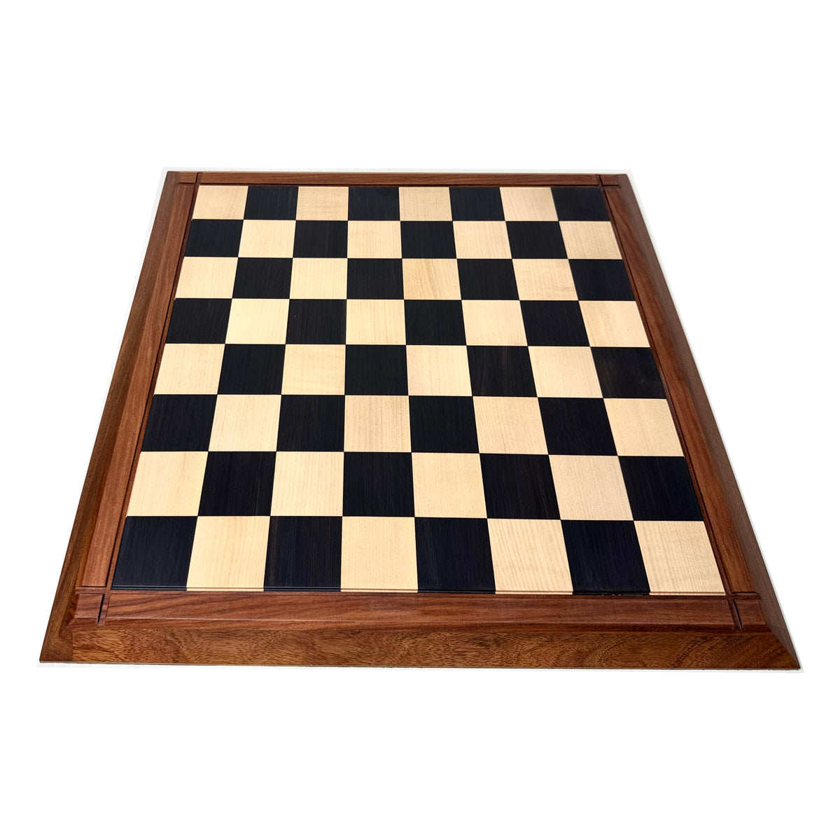 Tablero de ajedrez de 21" de ébano macizo y madera de arce - Casilla de 55 mm - Acabado mate
