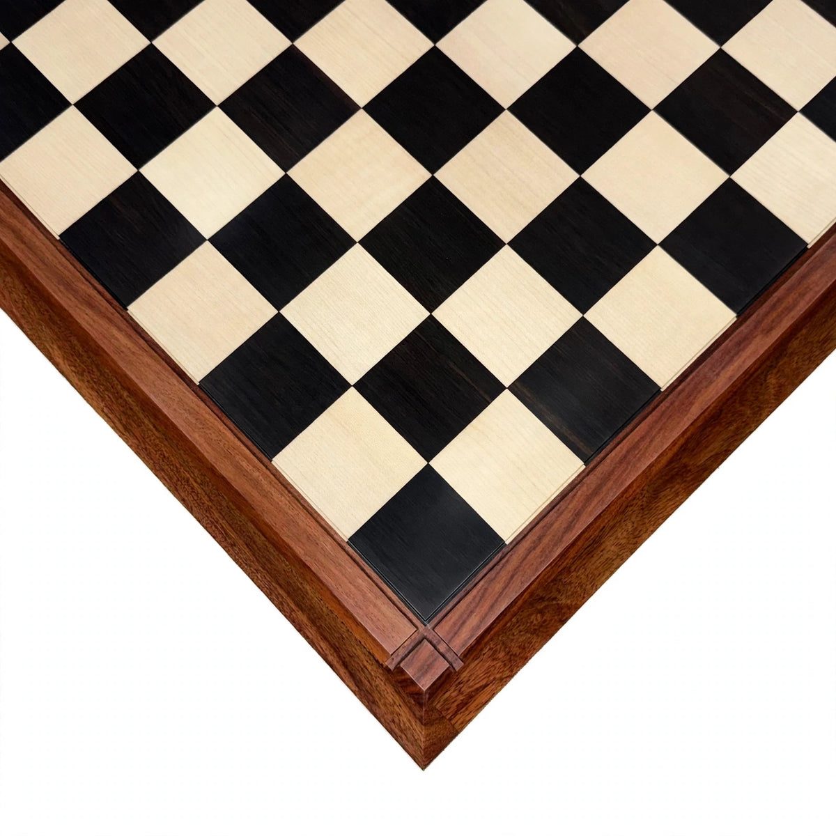 Tablero de ajedrez de 21" de ébano macizo y madera de arce - Casilla de 55 mm - Acabado mate