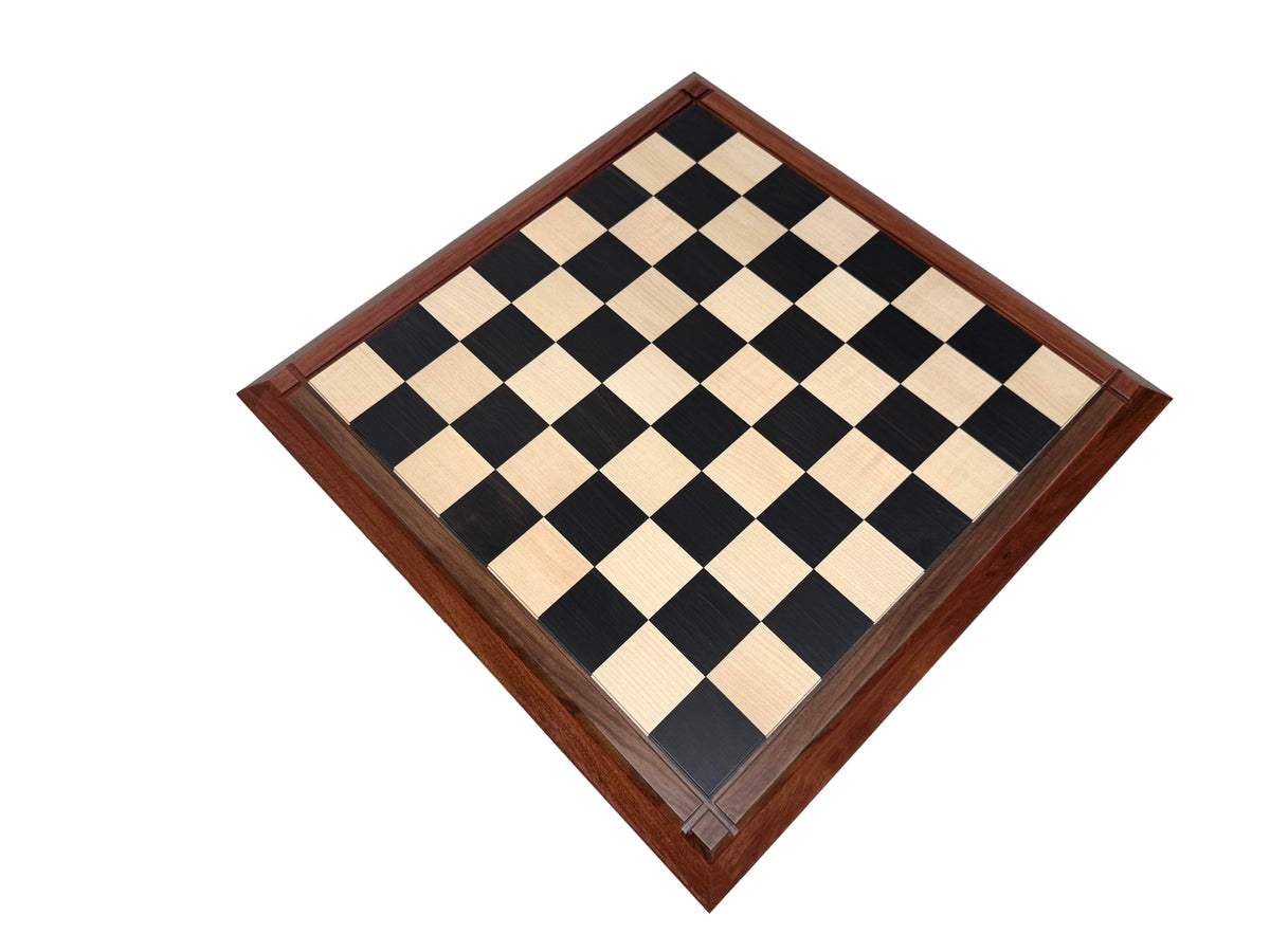 Tablero de ajedrez de 21" de ébano macizo y madera de arce - Casilla de 55 mm - Acabado mate
