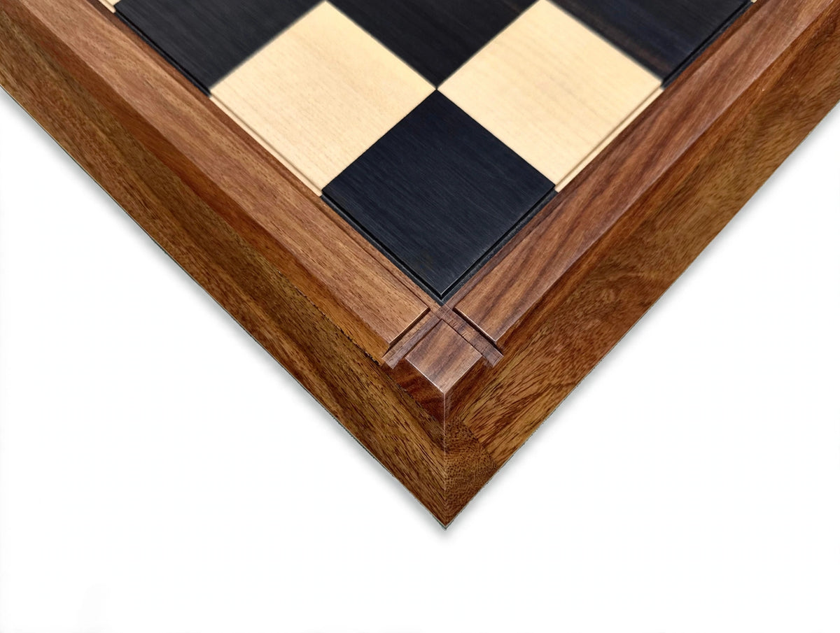 Tablero de ajedrez de 21" de ébano macizo y madera de arce - Casilla de 55 mm - Acabado mate
