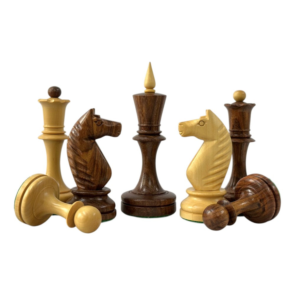 The Averbakh 1949 Moscow Chess Championship Repro Chess Pieces- Weighted Golden Rosewood- 4.2" King