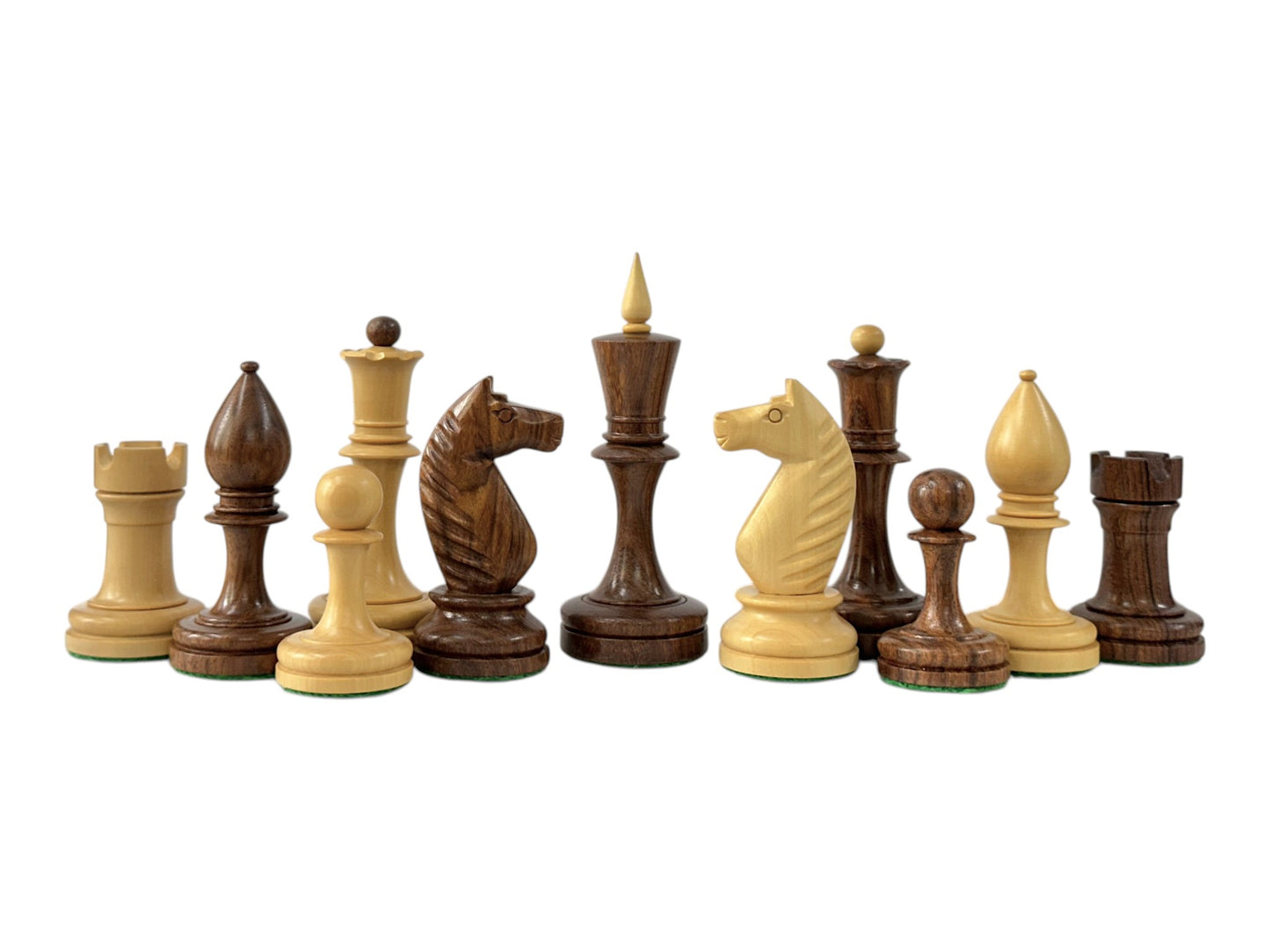 The Averbakh 1949 Moscow Chess Championship Repro Chess Pieces- Weighted Golden Rosewood- 4.2" King