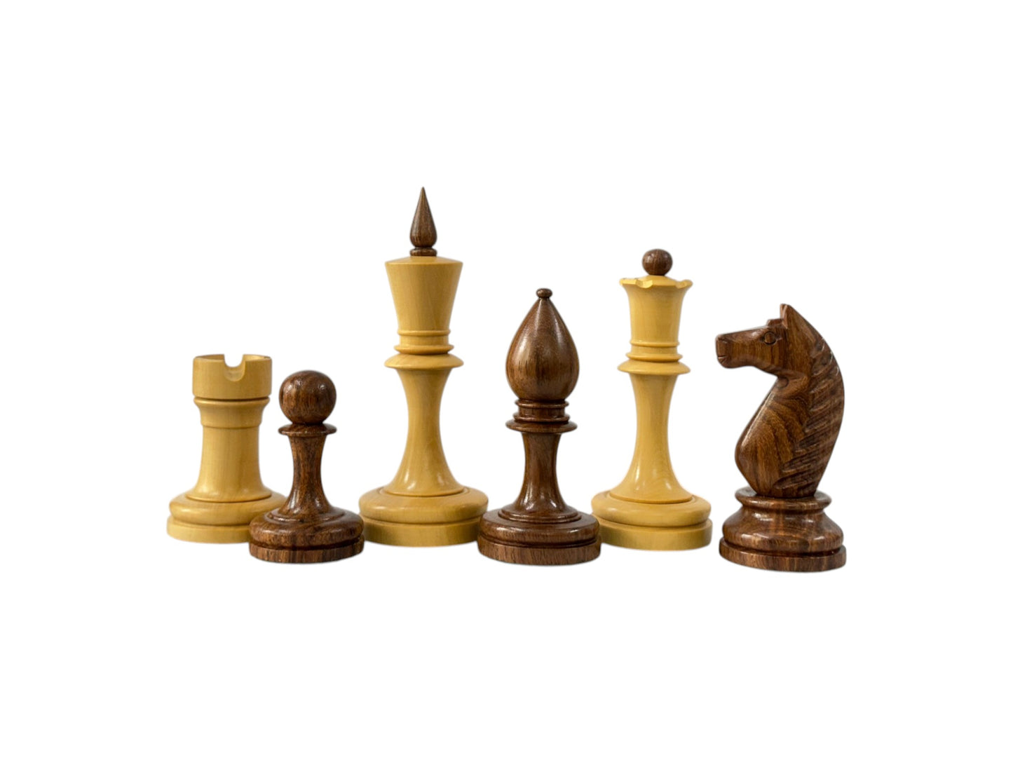 The Averbakh 1949 Moscow Chess Championship Repro Chess Pieces- Weighted Golden Rosewood- 4.2" King
