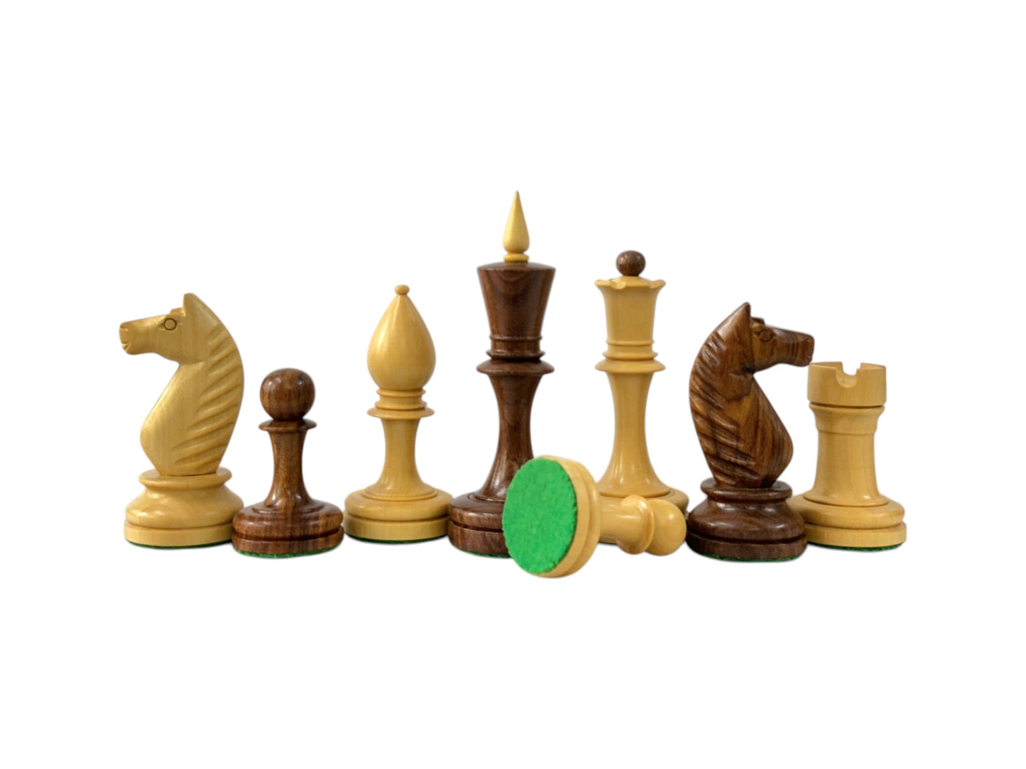 The Averbakh 1949 Moscow Chess Championship Repro Chess Pieces- Weighted Golden Rosewood- 4.2" King