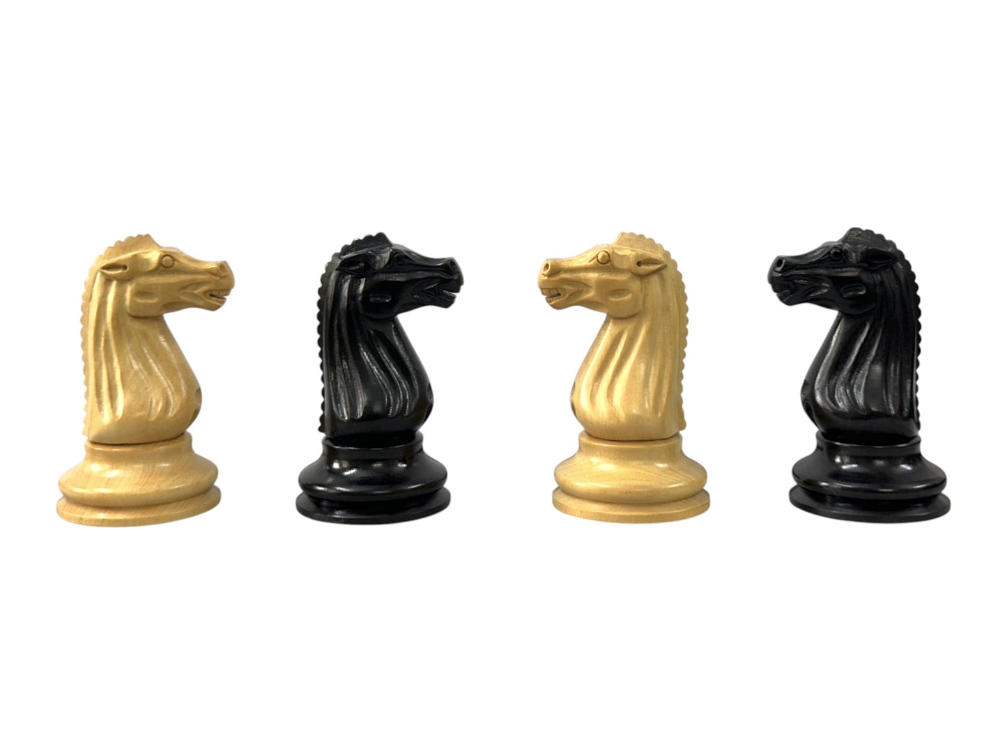 Circa 1887 Turner Teich Soviet-Staunton Style Chess Pieces- Triple Weighted Ebony & Boxwood- 4" King