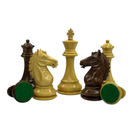 3.9" Exclusive Alban Staunton Chess Pieces Only set - Double Weighted Golden Rosewood