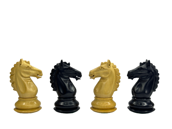 3.9" Exclusive Alban Staunton Chess Pieces Only set - Double Weighted Ebonised Boxwood