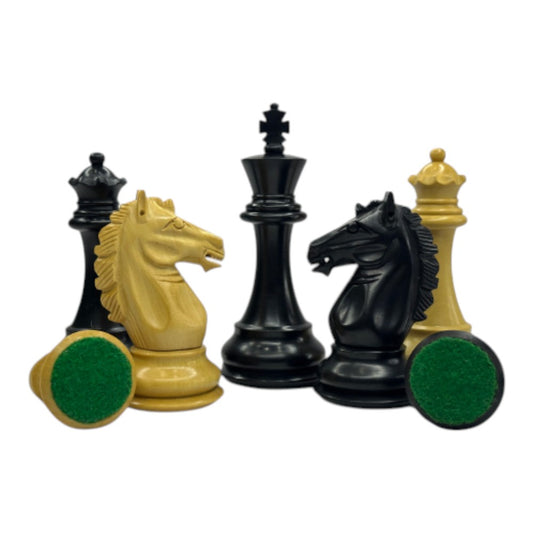 3.9" Exclusive Alban Staunton Chess Pieces Only set - Double Weighted Ebonised Boxwood