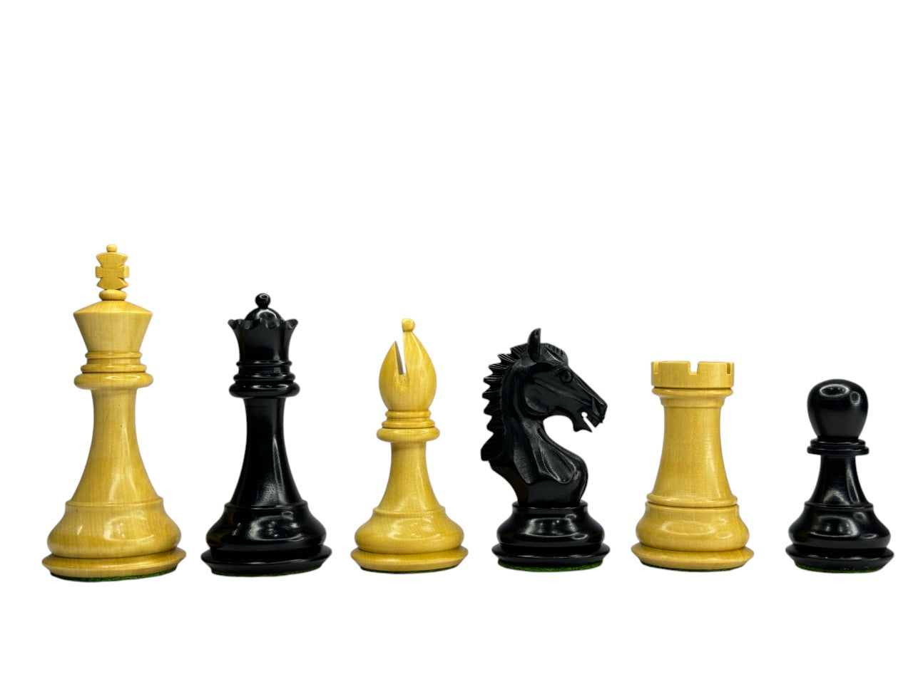 The Derby Knight Staunton Pattern Chess Pieces Only- Double Weighted Ebony- 4.1" King