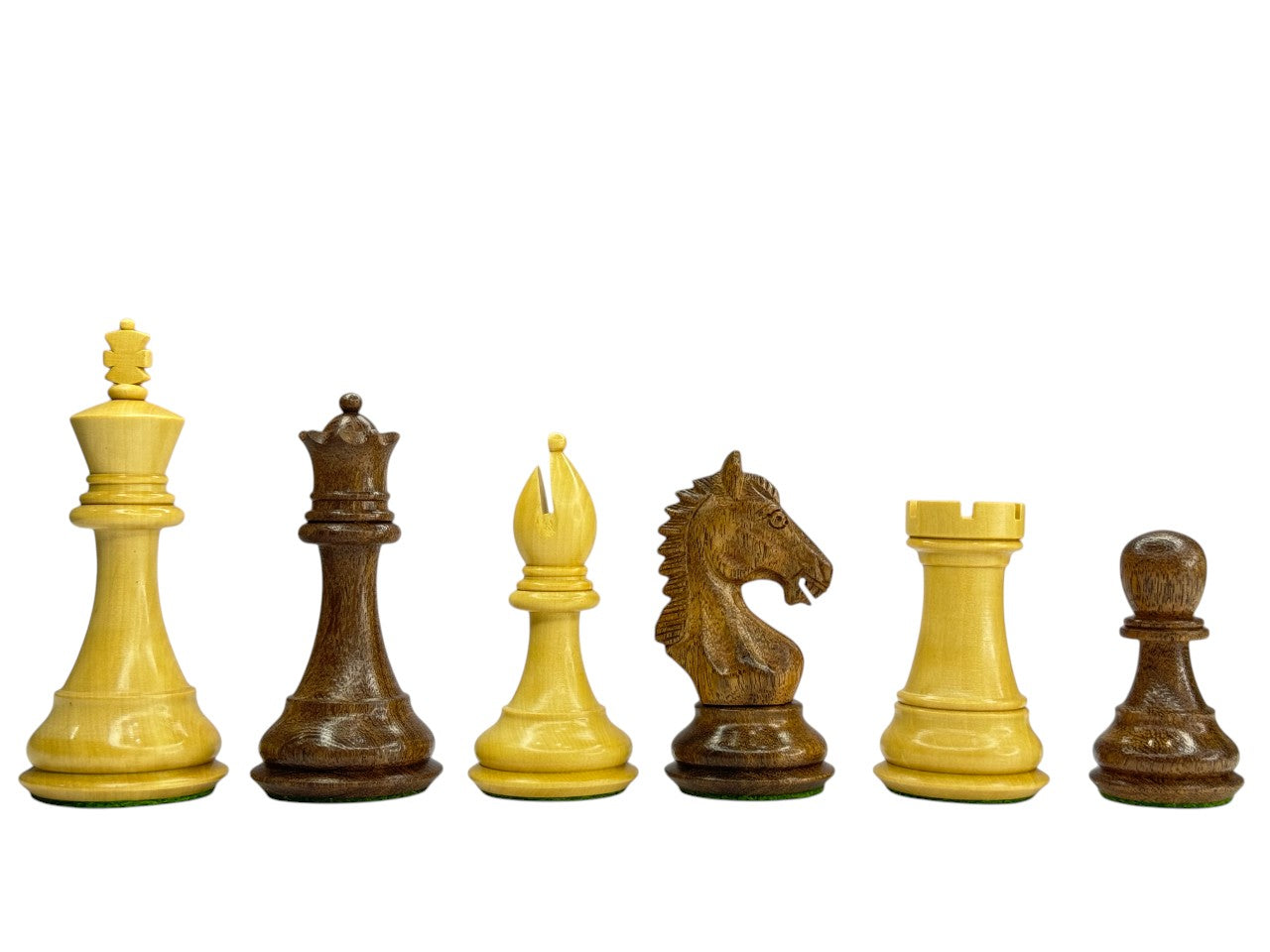 The Derby Knight Staunton Pattern Chess Pieces Only- Double Weighted Golden Rosewood - 4.1" King