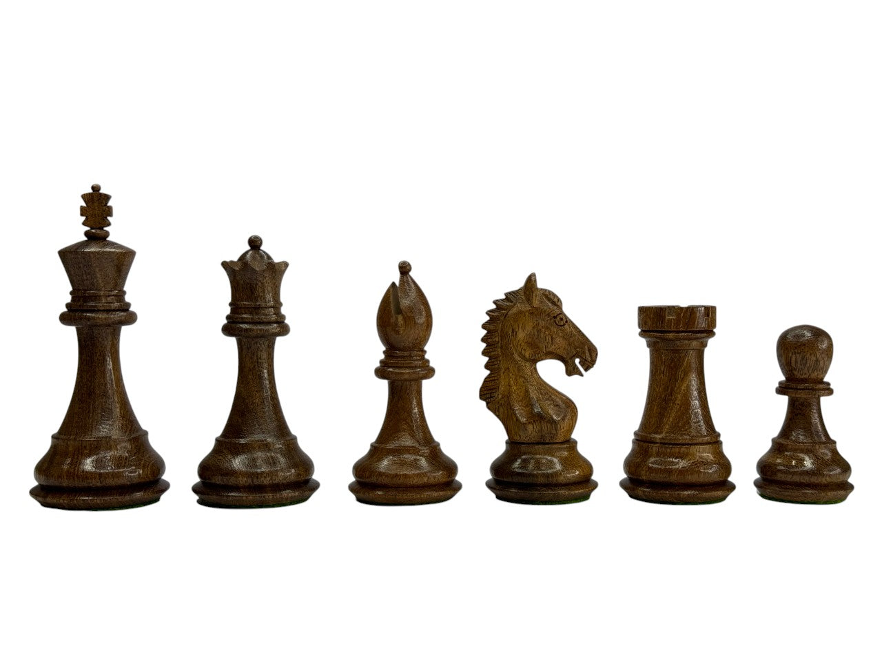 The Derby Knight Staunton Pattern Chess Pieces Only- Double Weighted Golden Rosewood - 4.1" King