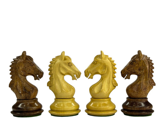 The Derby Knight Staunton Pattern Chess Pieces Only- Double Weighted Golden Rosewood - 4.1" King