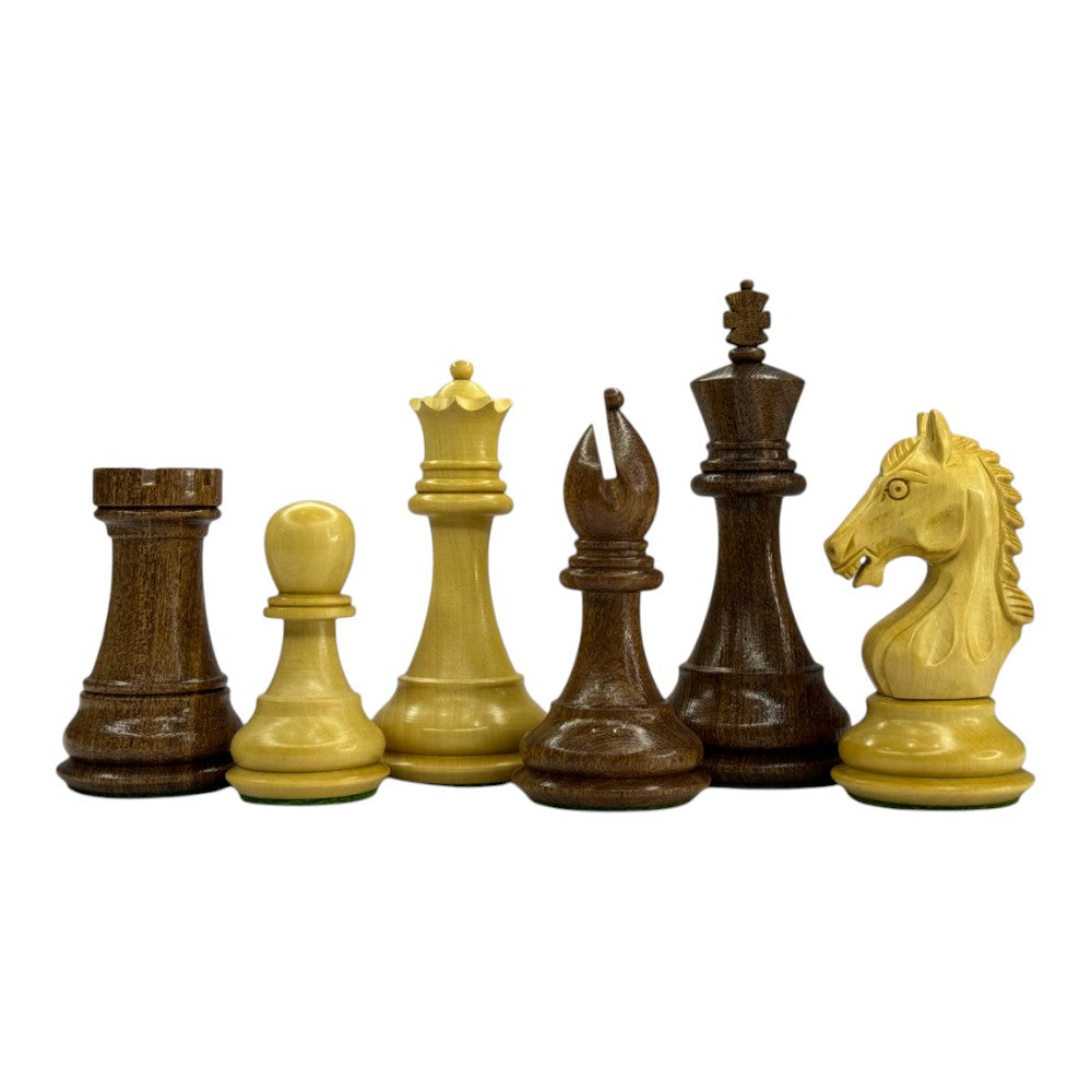 The Derby Knight Staunton Pattern Chess Pieces Only- Double Weighted Golden Rosewood - 4.1" King