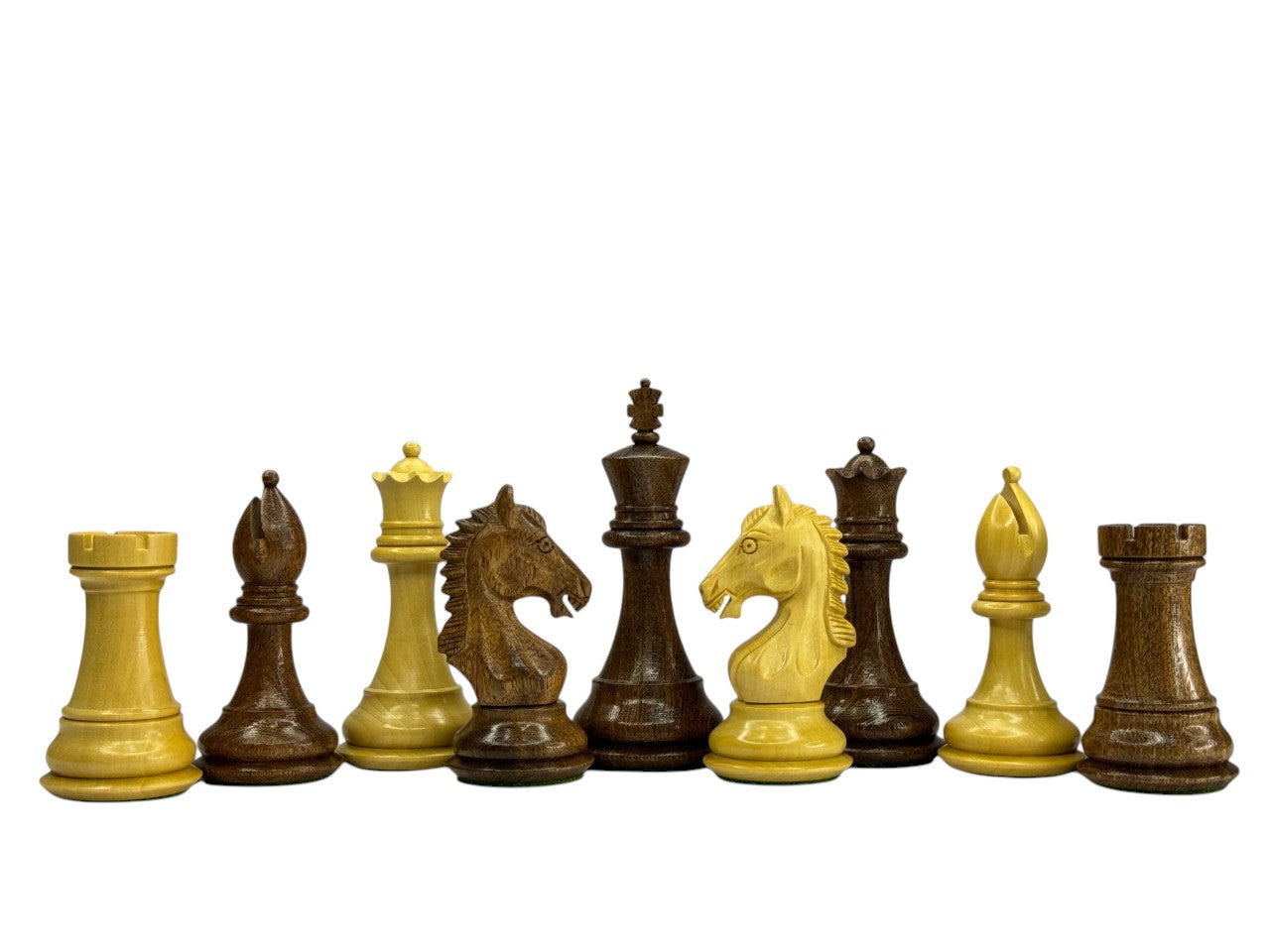 The Derby Knight Staunton Pattern Chess Pieces Only- Double Weighted Golden Rosewood - 4.1" King