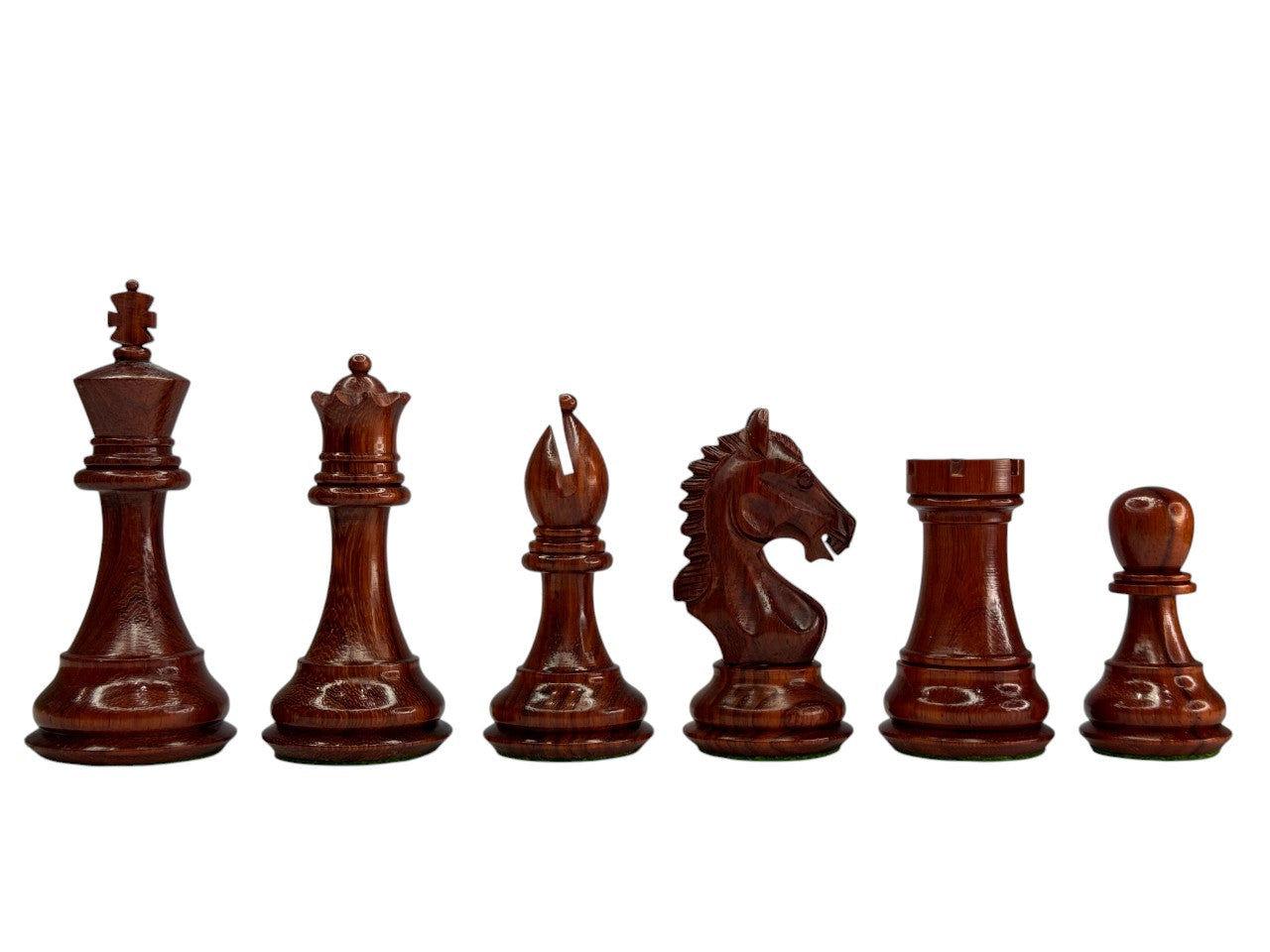 The Derby Knight Staunton Pattern Chess Pieces Only- Double Weighted Budrose Wood - 4.1" King
