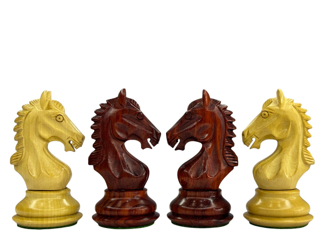 The Derby Knight Staunton Pattern Chess Pieces Only- Double Weighted Budrose Wood - 4.1" King