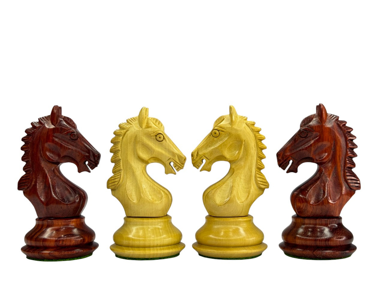 The Derby Knight Staunton Pattern Chess Pieces Only- Double Weighted Budrose Wood - 4.1" King