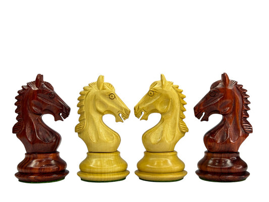 The Derby Knight Staunton Pattern Chess Pieces Only- Double Weighted Budrose Wood - 4.1" King