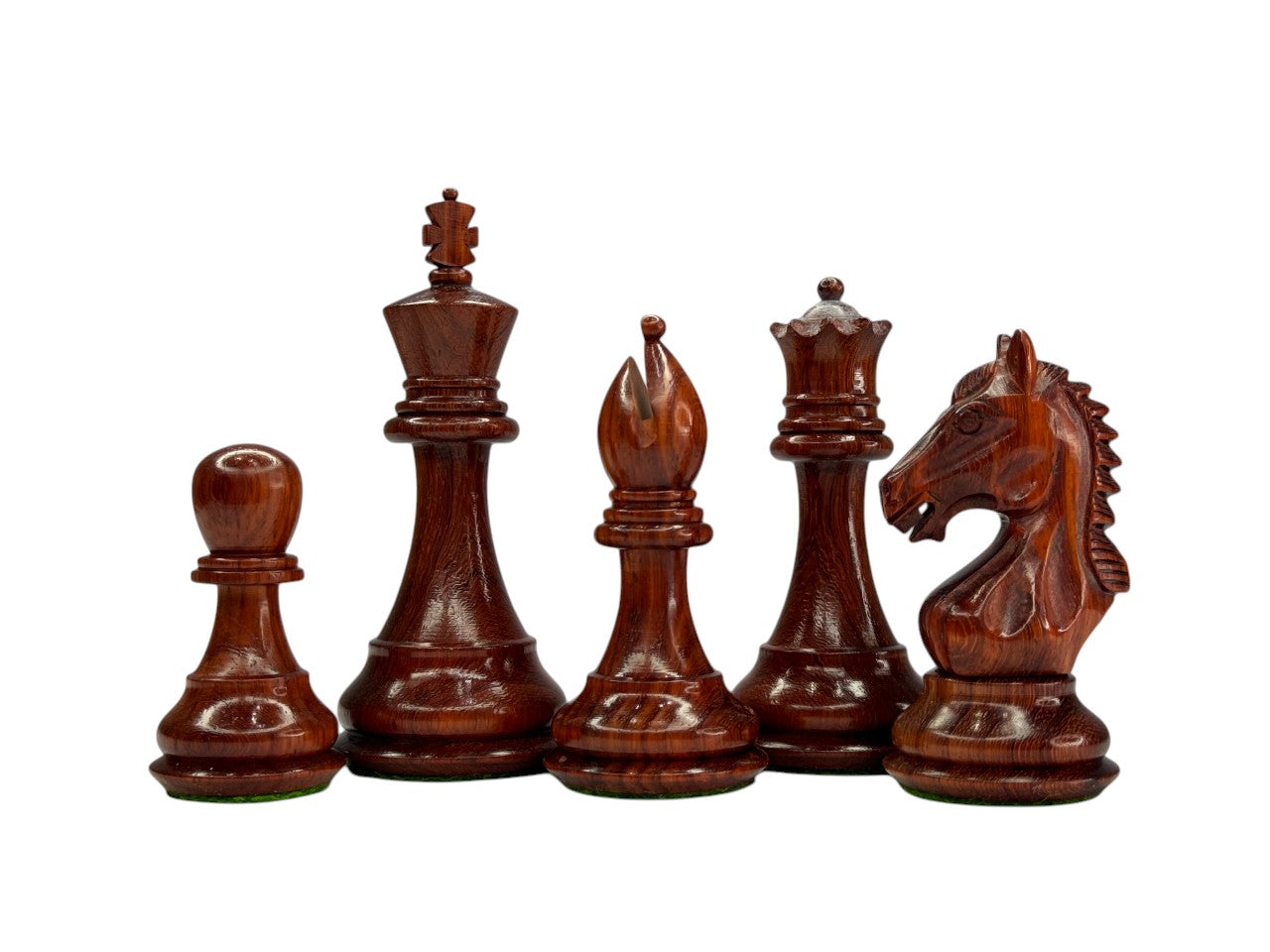 The Derby Knight Staunton Pattern Chess Pieces Only- Double Weighted Budrose Wood - 4.1" King