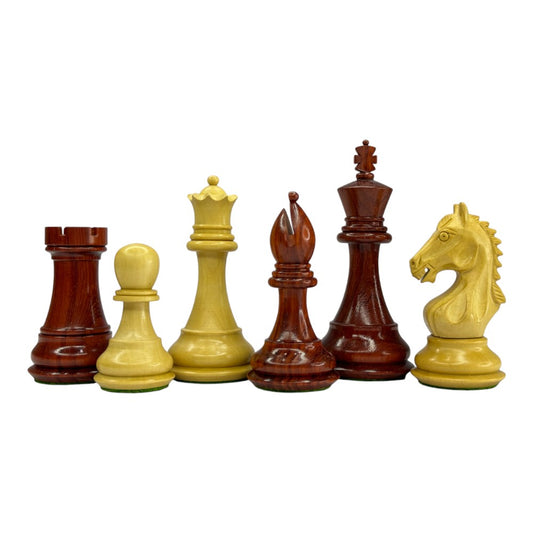 The Derby Knight Staunton Pattern Chess Pieces Only- Double Weighted Budrose Wood - 4.1" King