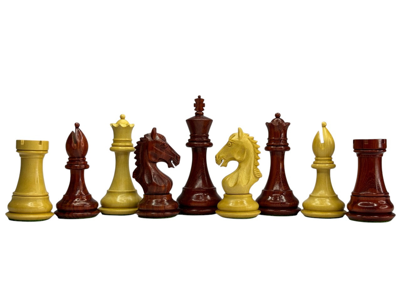 The Derby Knight Staunton Pattern Chess Pieces Only- Double Weighted Budrose Wood - 4.1" King