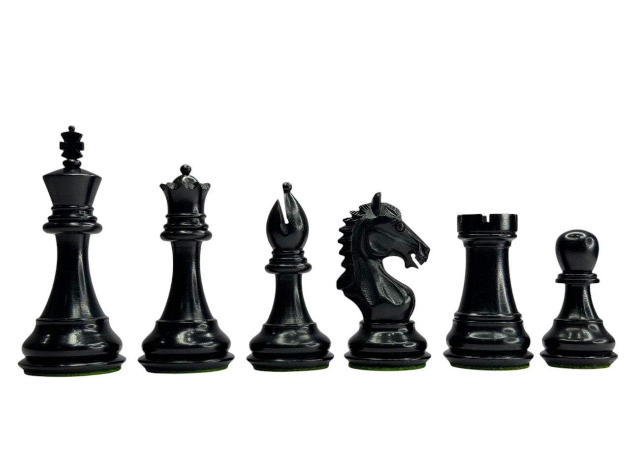 The Derby Knight Staunton Pattern Chess Pieces Only- Double Weighted Ebony- 4.1" King