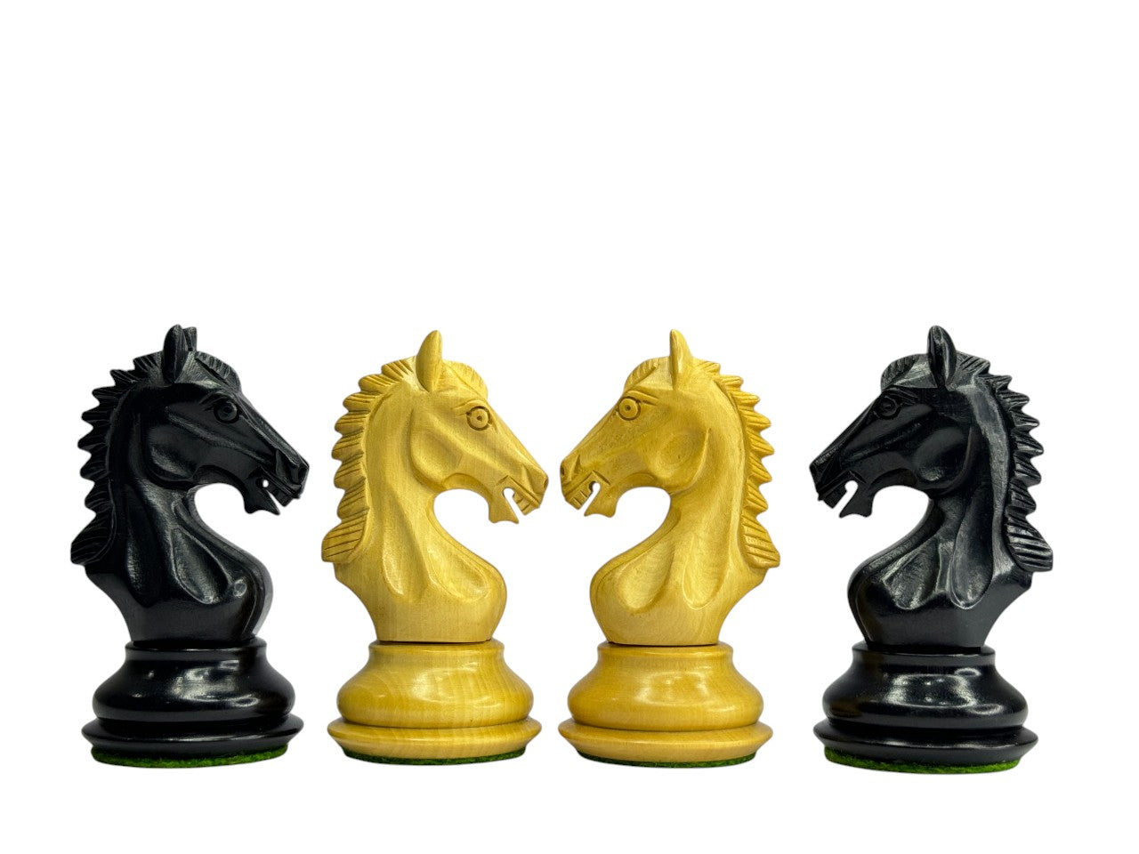 The Derby Knight Staunton Pattern Chess Pieces Only- Double Weighted Ebony- 4.1" King