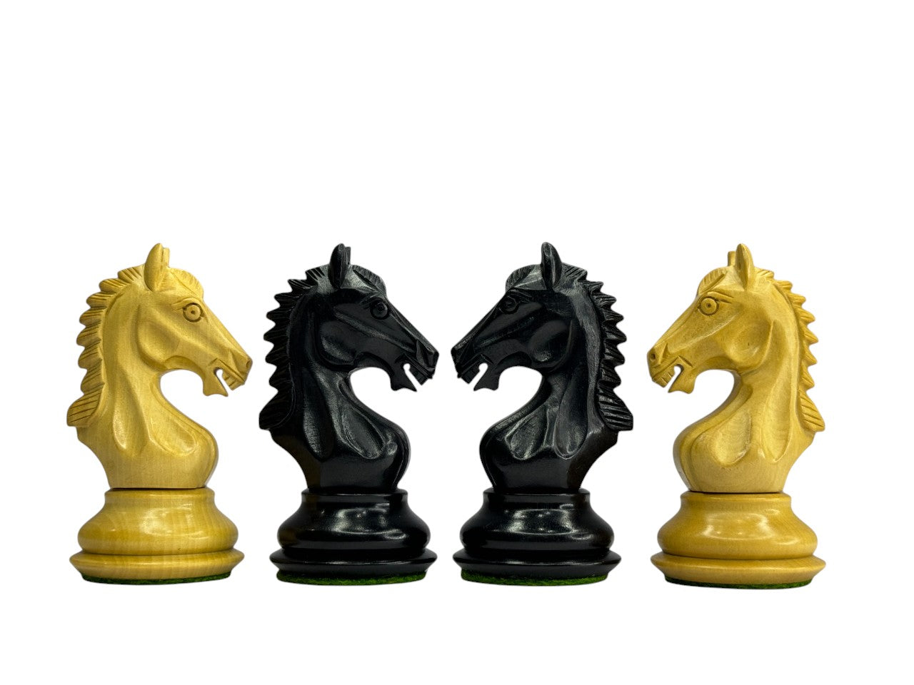The Derby Knight Staunton Pattern Chess Pieces Only- Double Weighted Ebony- 4.1" King