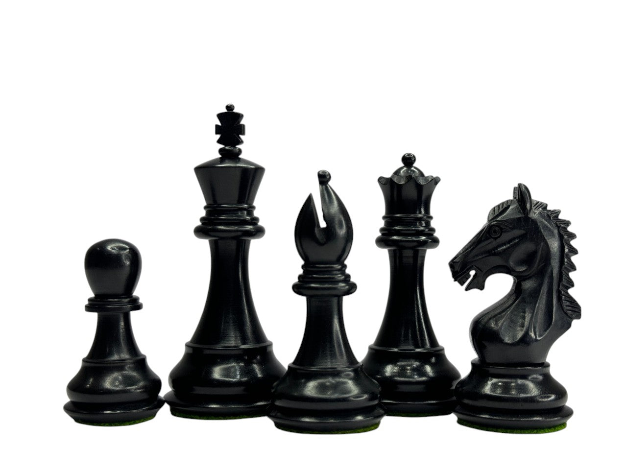 The Derby Knight Staunton Pattern Chess Pieces Only- Double Weighted Ebony- 4.1" King