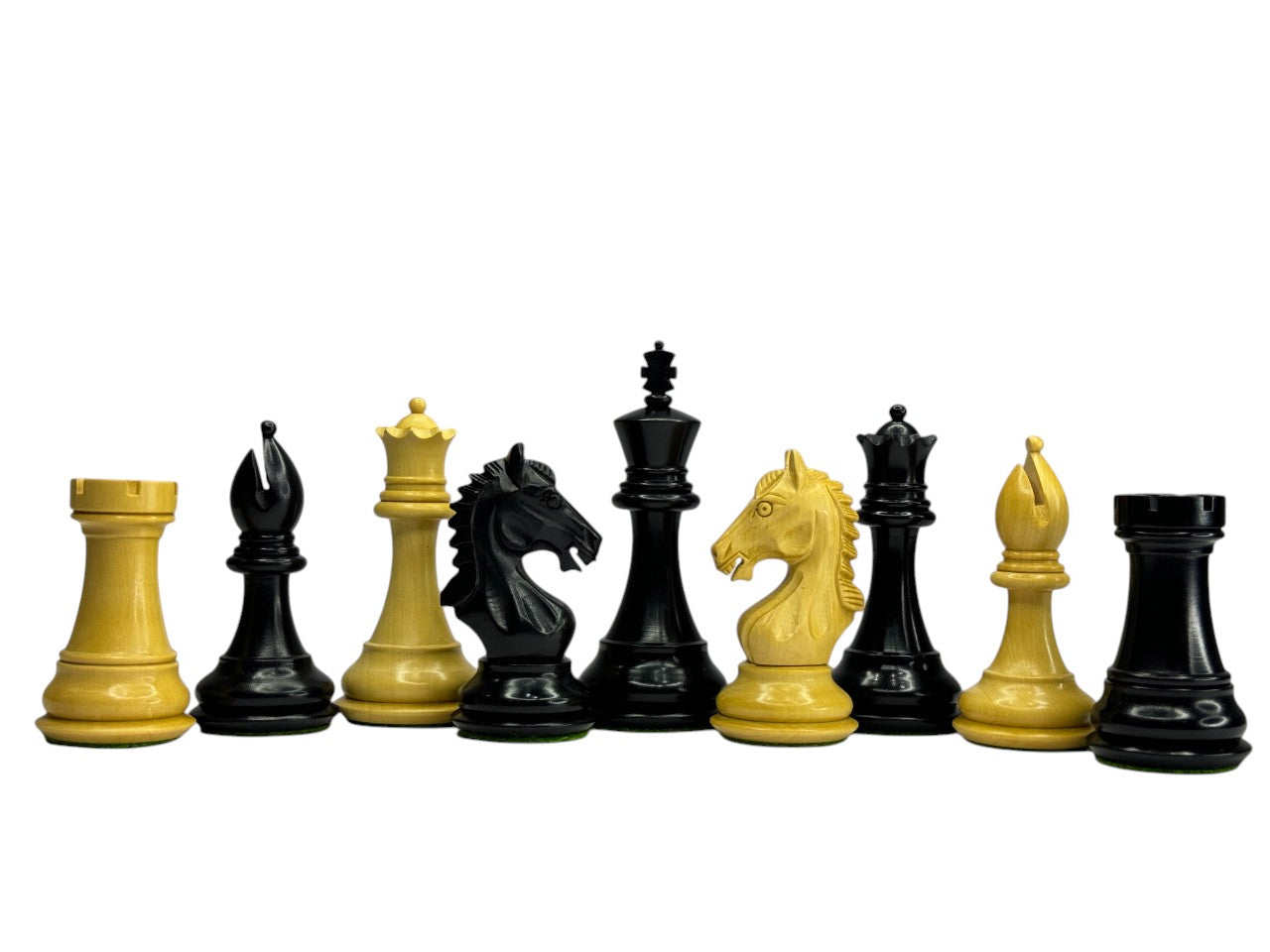The Derby Knight Staunton Pattern Chess Pieces Only- Double Weighted Ebony- 4.1" King