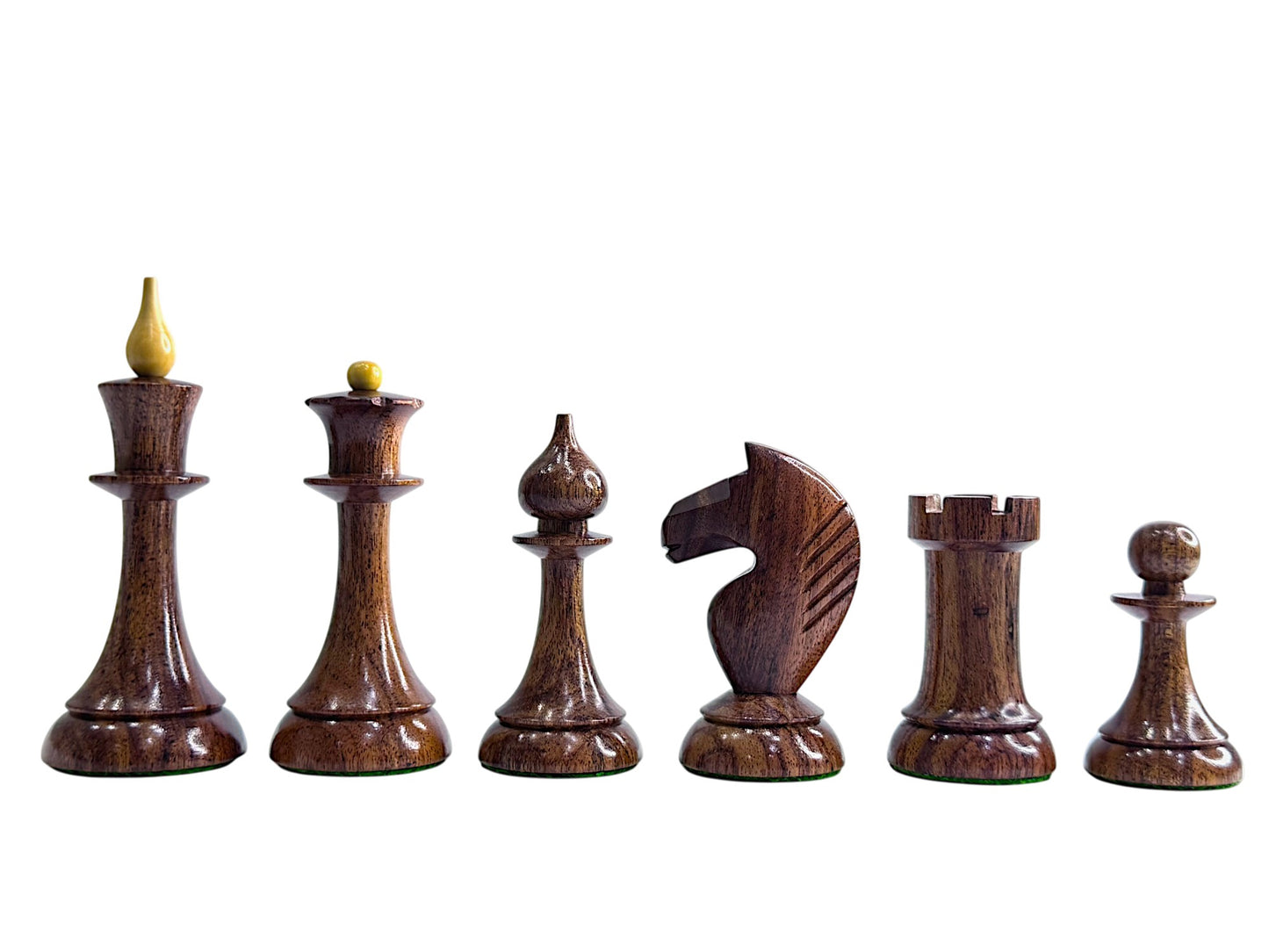 1950s Soviet Latvian Reproduced Chess Pieces Only Set - Weighted Anjan Wood & Boxwood
