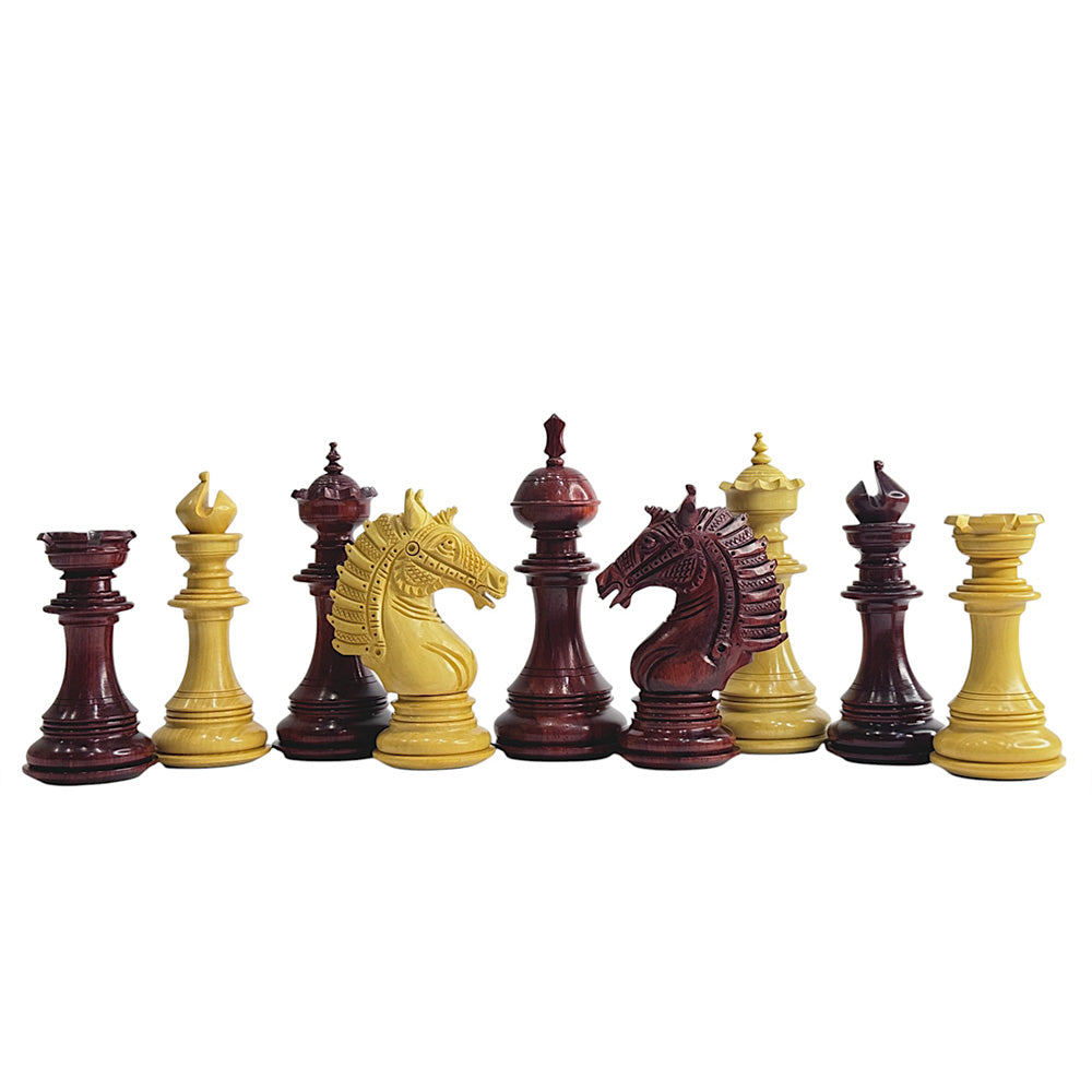 The Sikh Empire Series Handmade Luxury Chess Pieces Only Set - Triple Weighted Bud Rosewood - 4.5" King