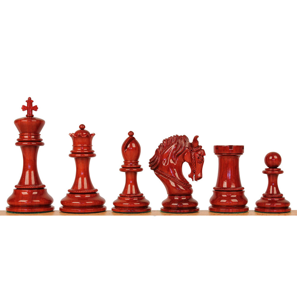 The King Arthur Series Luxury Staunton Chess Pieces Only Set - 4.5" King Size - Triple Weighted Bud Rosewood