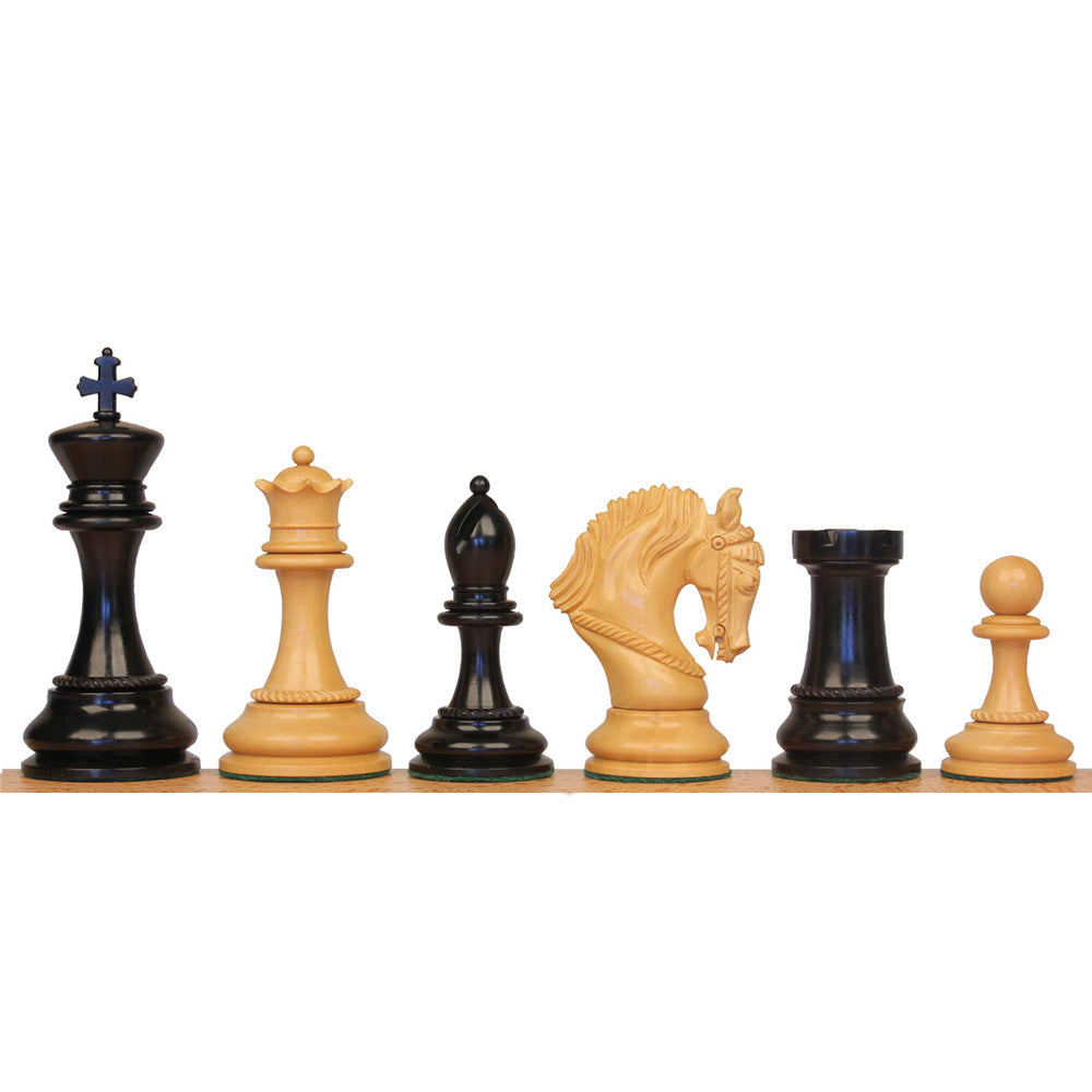 The King Arthur Series Luxury Staunton Chess Pieces Only Set- 4.5" King Size - Triple Weighted Ebony Wood