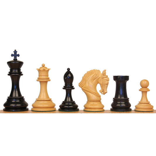 The King Arthur Series Luxury Staunton Chess Pieces Only Set- 4.5" King Size - Triple Weighted Ebony Wood