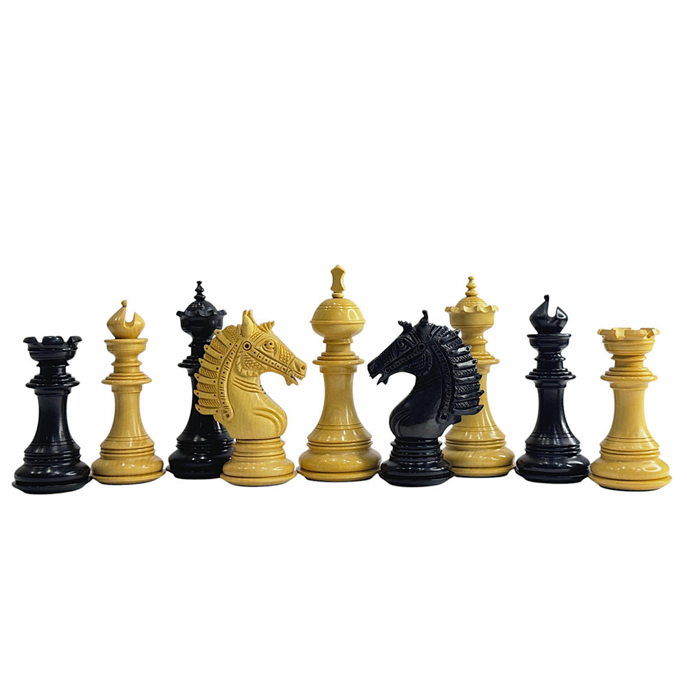 The Sikh Empire Series Handmade Luxury Chess Pieces Only Set - Triple Weighted Ebony Wood - 4.5" King