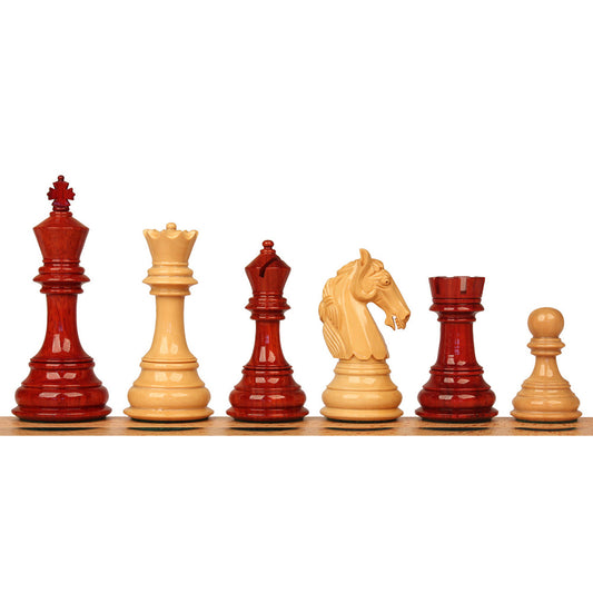 4.6" Rare Columbian Luxury Chess Pieces Only Set - Triple Weighted Bud Rosewood