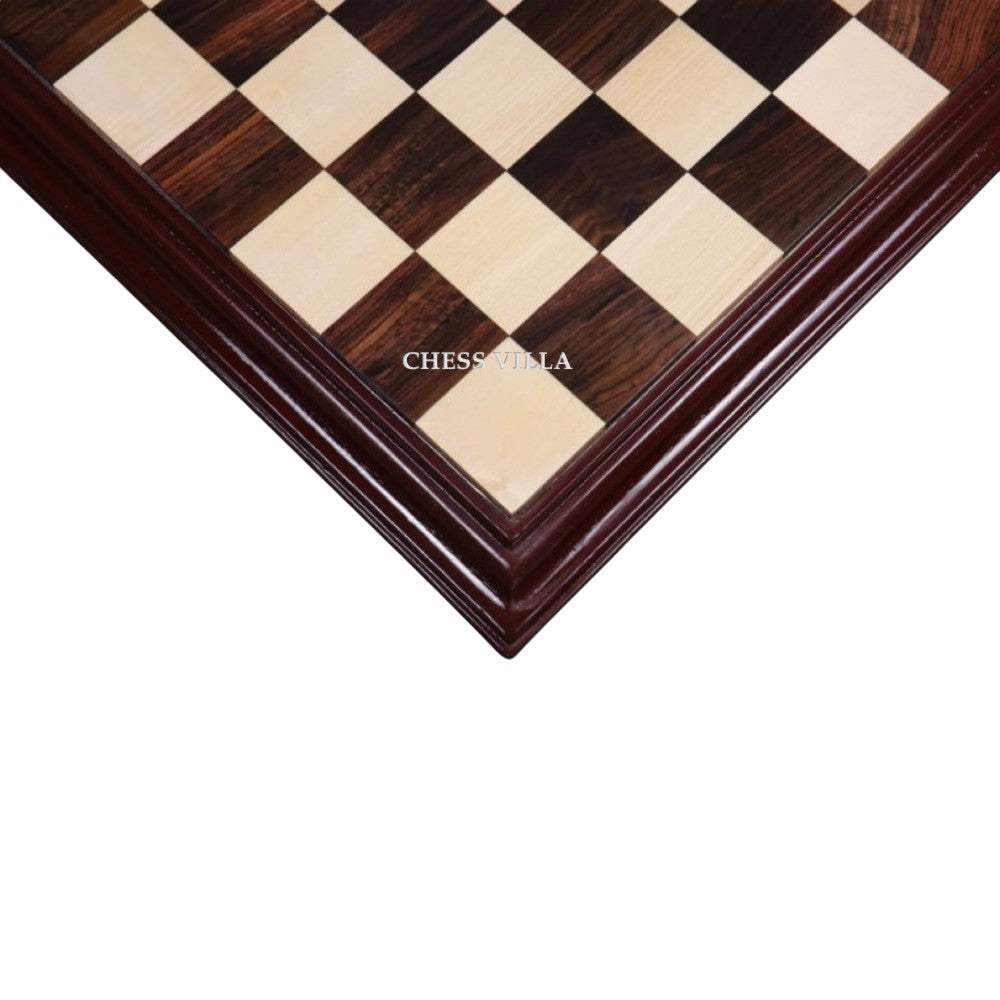 21" Rosewood & Maple Wood Luxury Chess board with Carved Border - 57 mm Square