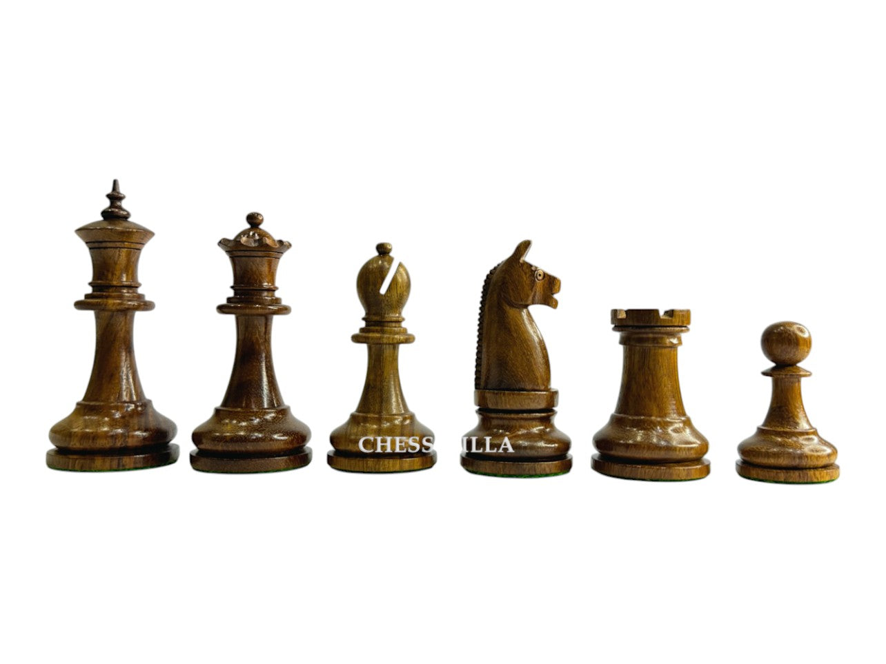 1900s' American Chess Company Reproduction Chess Set - Chess Pieces Only - Weighted Golden Rosewood- 3.8" King