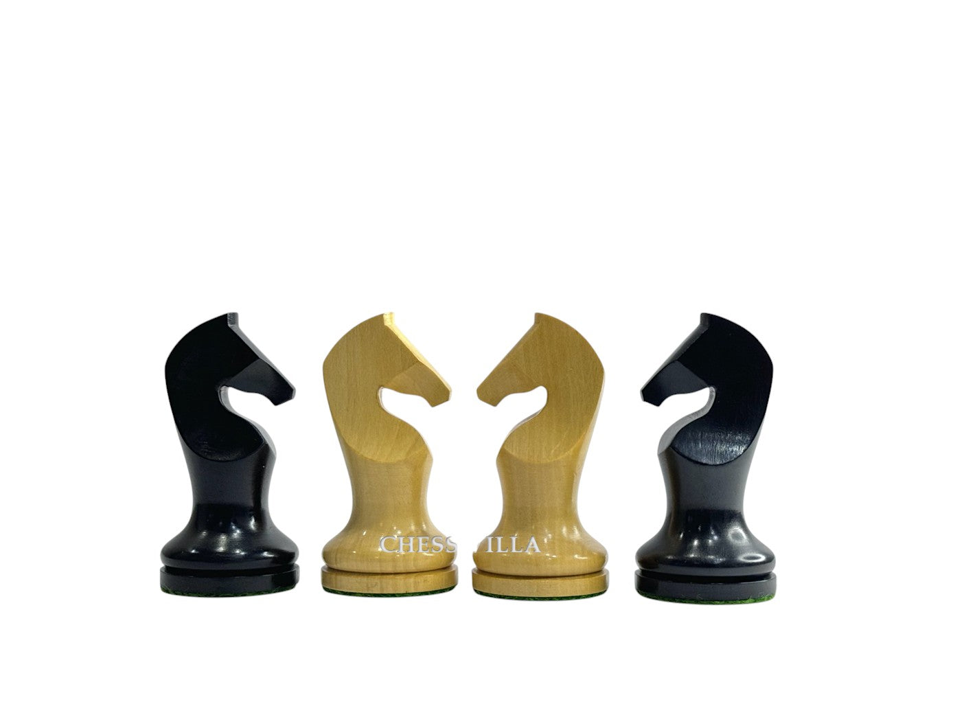 3.9" Zadar Series Modern Minimalist Chess Set - Chess Pieces Only - Weighted Ebonised Boxwood