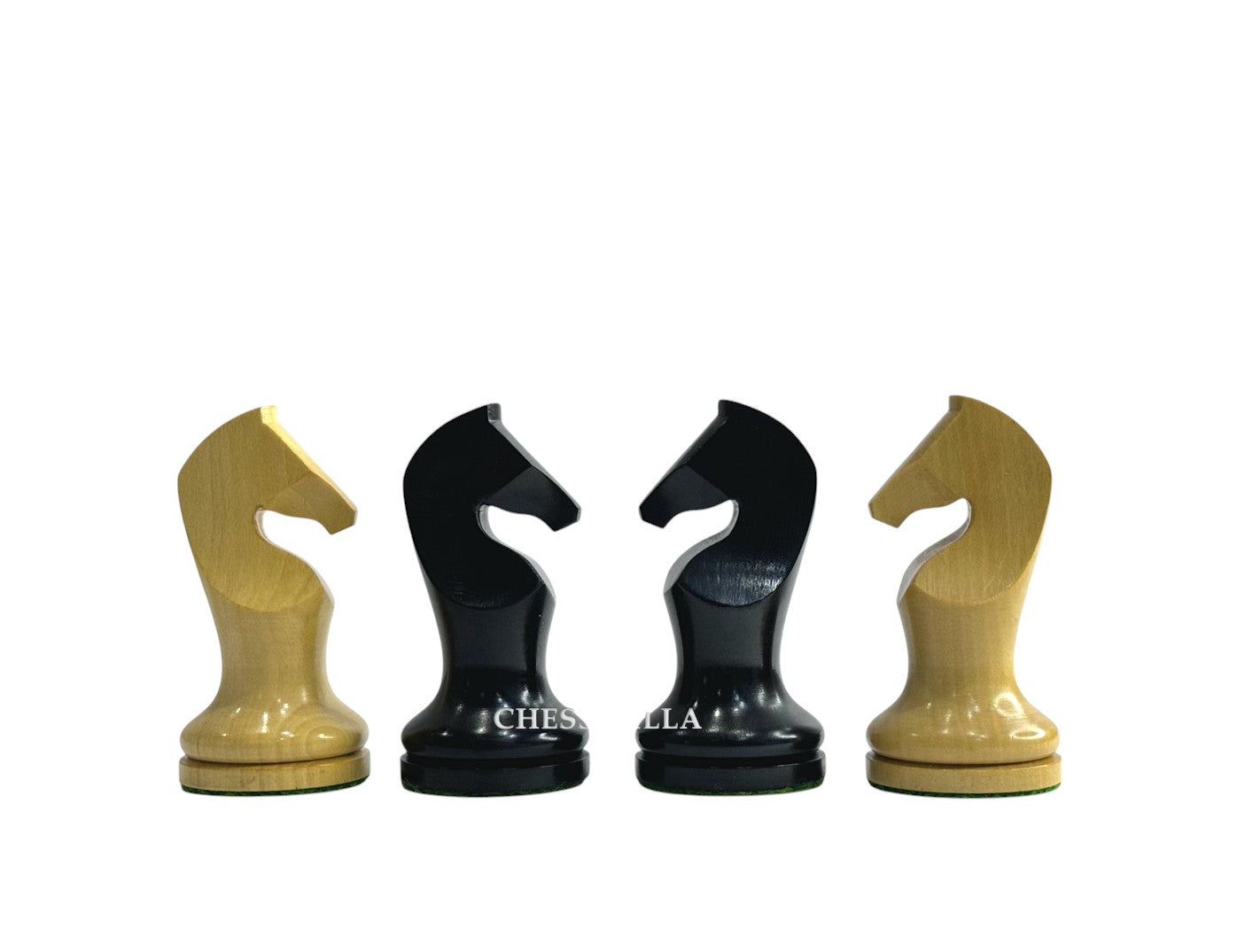 3.9" Zadar Series Modern Minimalist Chess Set - Chess Pieces Only - Weighted Ebonised Boxwood