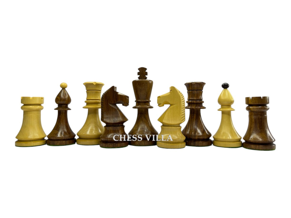3.8" Romanian Hungarian Chess Pieces only set - Weighted Golden Rosewood