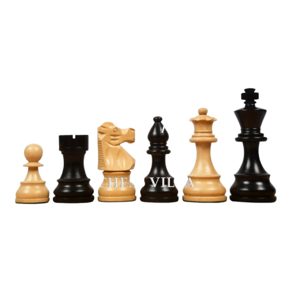 Repro 1890 French Lardy Staunton Chess Pieces Only Set – Ebonised & Boxwood