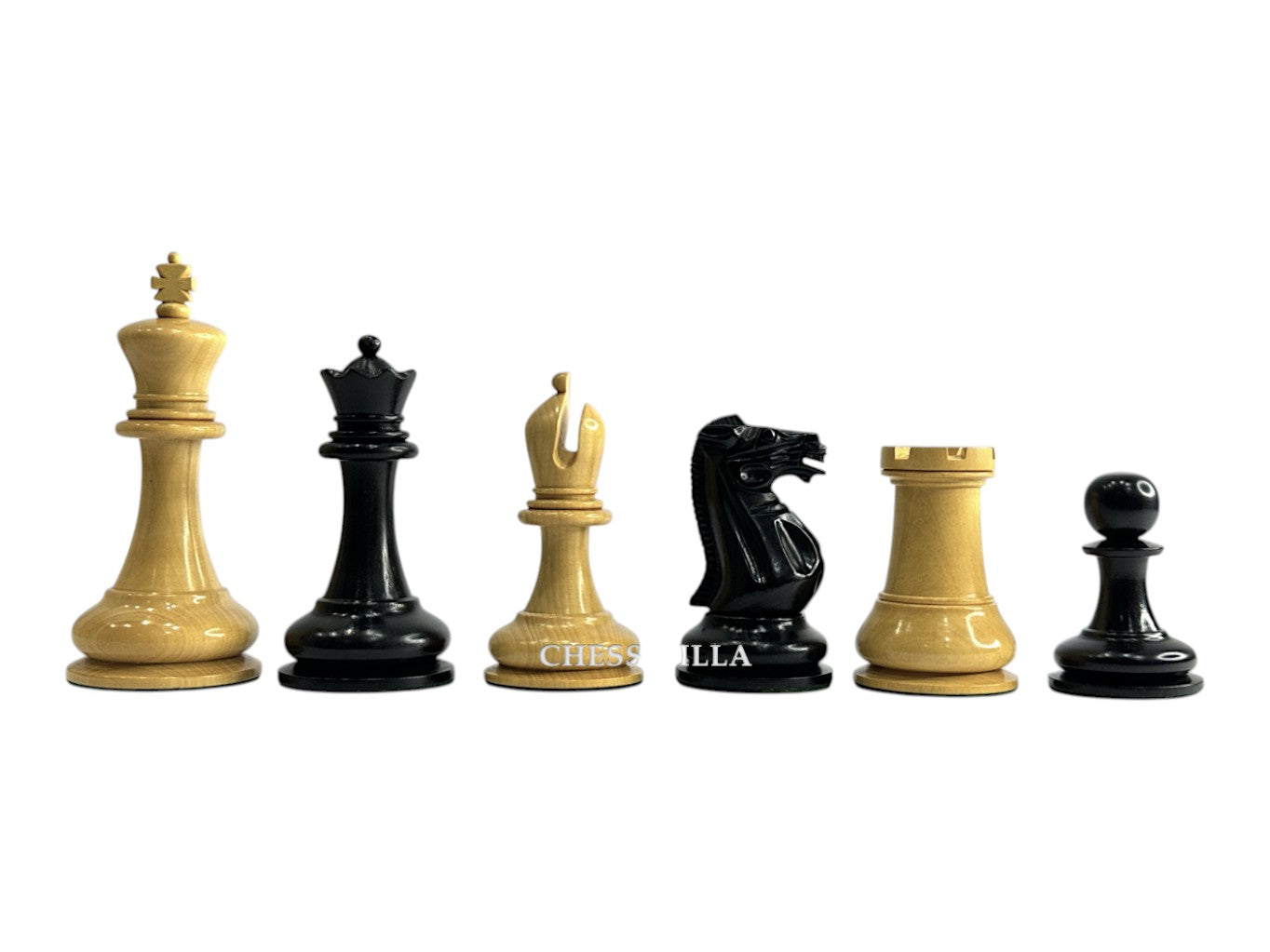 1849 Jaques Reproduction Staunton Chess Pieces Only set - Weighted Ebony - 3.75" King