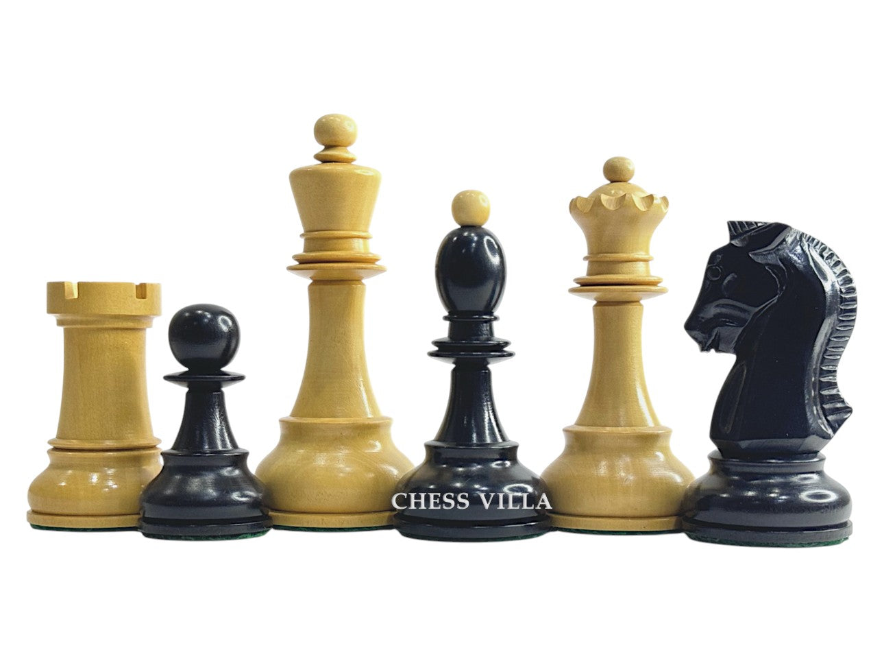 1950s" Fischer Dubrovnik Reproduction Chess Pieces Only - Boxwood & Ebonised Boxwood - 3.75 King